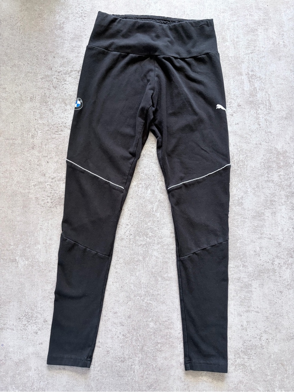 Puma Black Girls' Athletic Leggings with White Logo